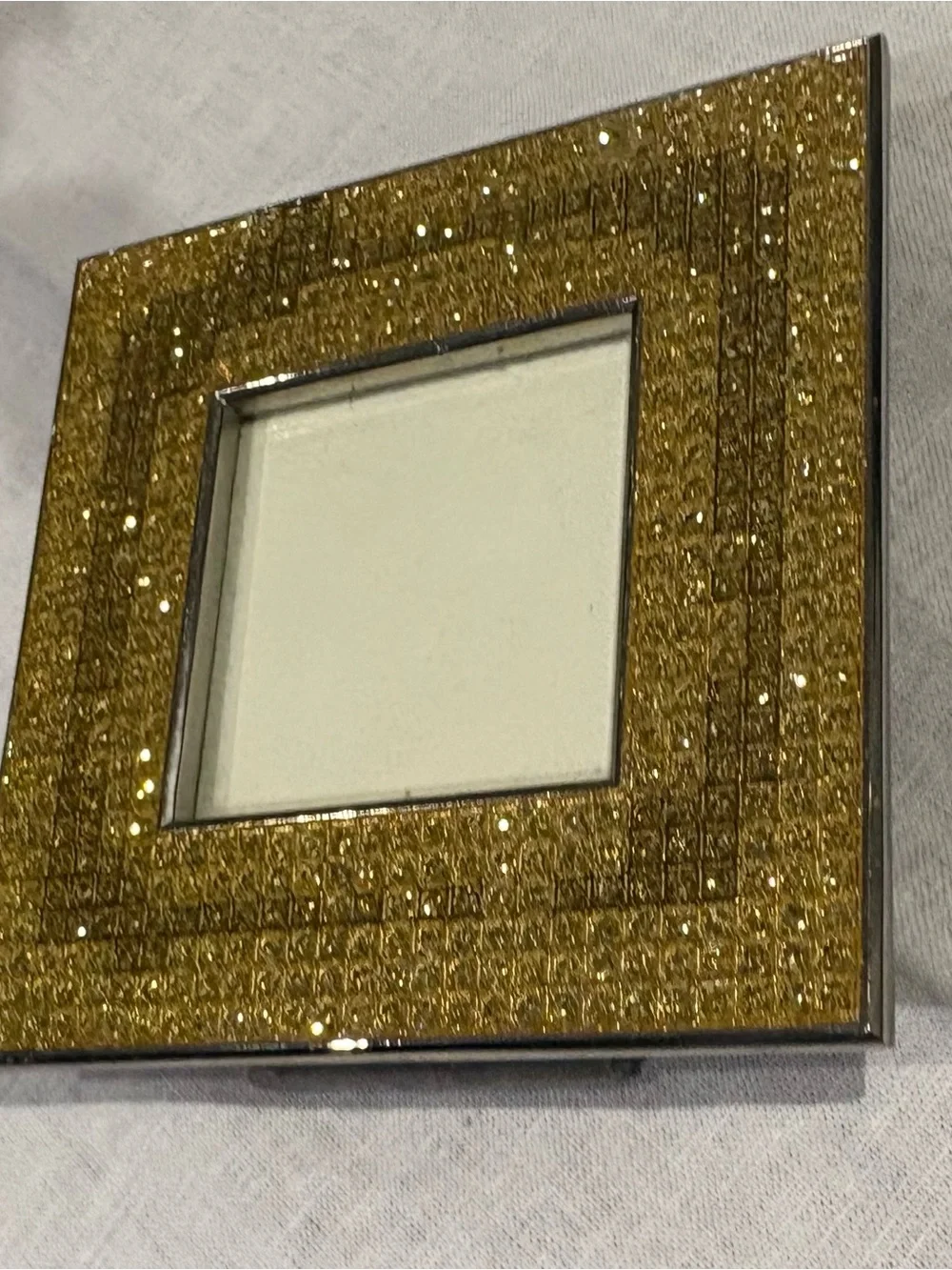Vintage Miniature Gold Crystal Accent Picture Frame